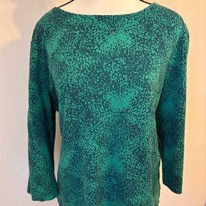 Chico's Printed Boatneck Top Size 3